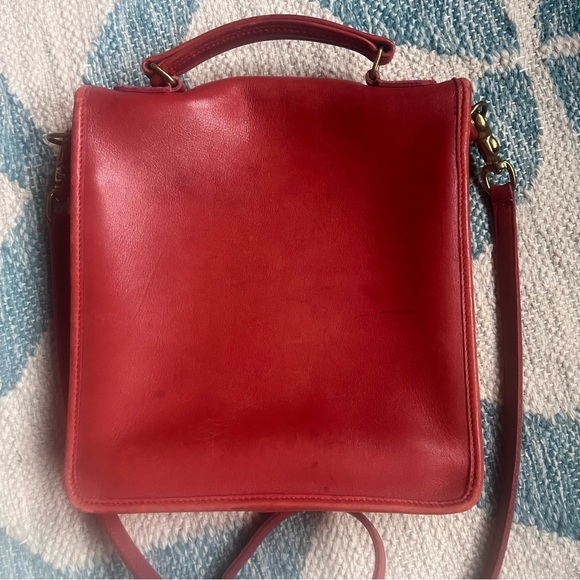 Coach Red Station Bag Leather crossbody bag satchel vintage with hang tag - Picture 5 of 15